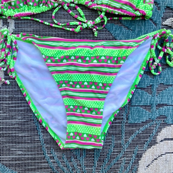 SOLD! InGear Two Piece Triangle String Bikini Top With Mid-Rise Bottom Large - Picture 2 of 5